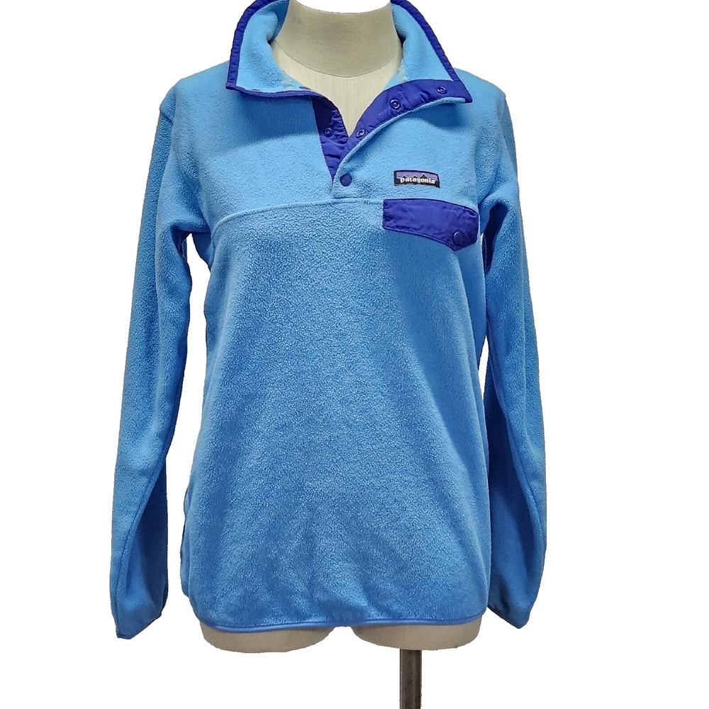 Patagonia Synchilla Sweater Fleece Snap-T Pullover Women's Size XS Blue & Purple